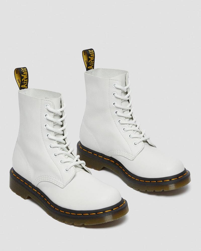 Dr Martens 1460 Pascal Virginia Læder Ankelstøvler Dame Hvide | DK 16VRW